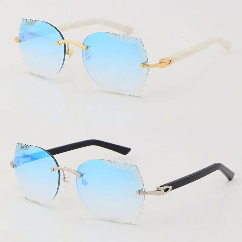 Manufacturers Whole Metal Plank Arms Sunglasses Outdoors Driving 8200762A C Decoration Design Rimless Frame Sun glasses Fashio341y