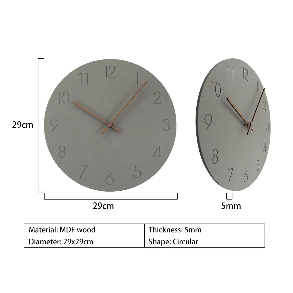 나무 벽 시계 현대 디자인 빈티지 소박한 초라한 조용한 예술 시계에서 가정 장식 de parede y200407