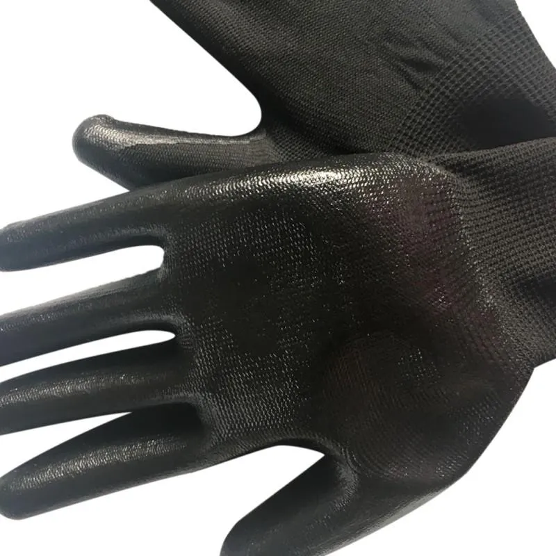 Breathable Working Gloves Nylon Dipped Labor Protection Gloves Anti-oil Anti-friction Antiskid Garden Cut Protection328q