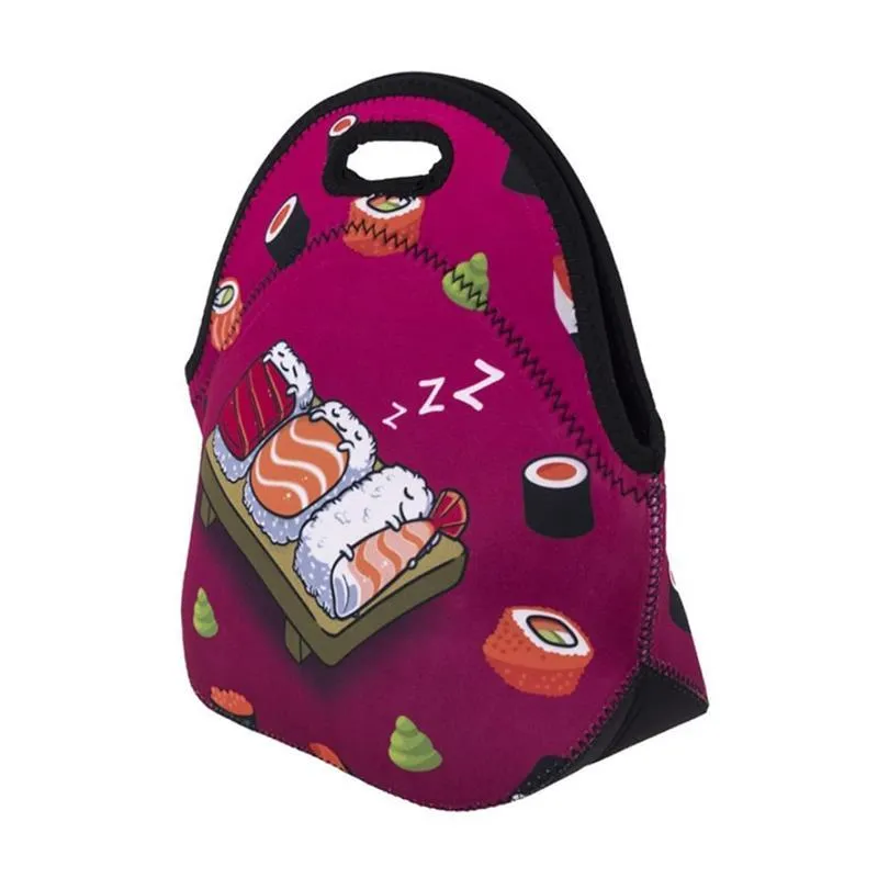 Nieuwe neopreen lunchtas voor dames uil patroon lunchzakken picknicle handtas met servies pocket kinderen snacks voor vrouwen kinderen c01254623078
