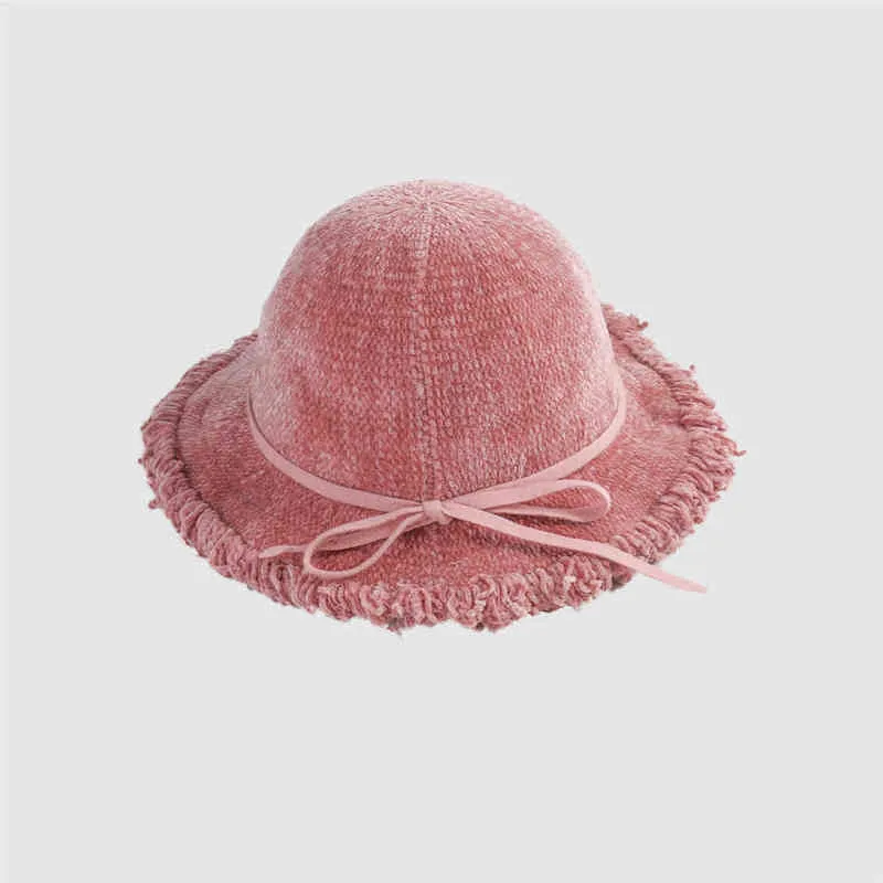 LDSLYJR 2021 hiver coton couleur unie seau chapeau pêcheur chapeau voyage en plein air chapeau mode joker chaud pour hommes et femmes 71 G220311