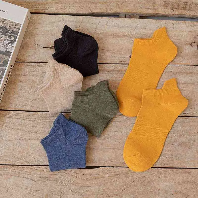 Summer Women's 100% Cotton Shallow Mouth Thin High Quality Solid Color Fashion Colorful Harajuku Retro Leisure Boat Socks 211221