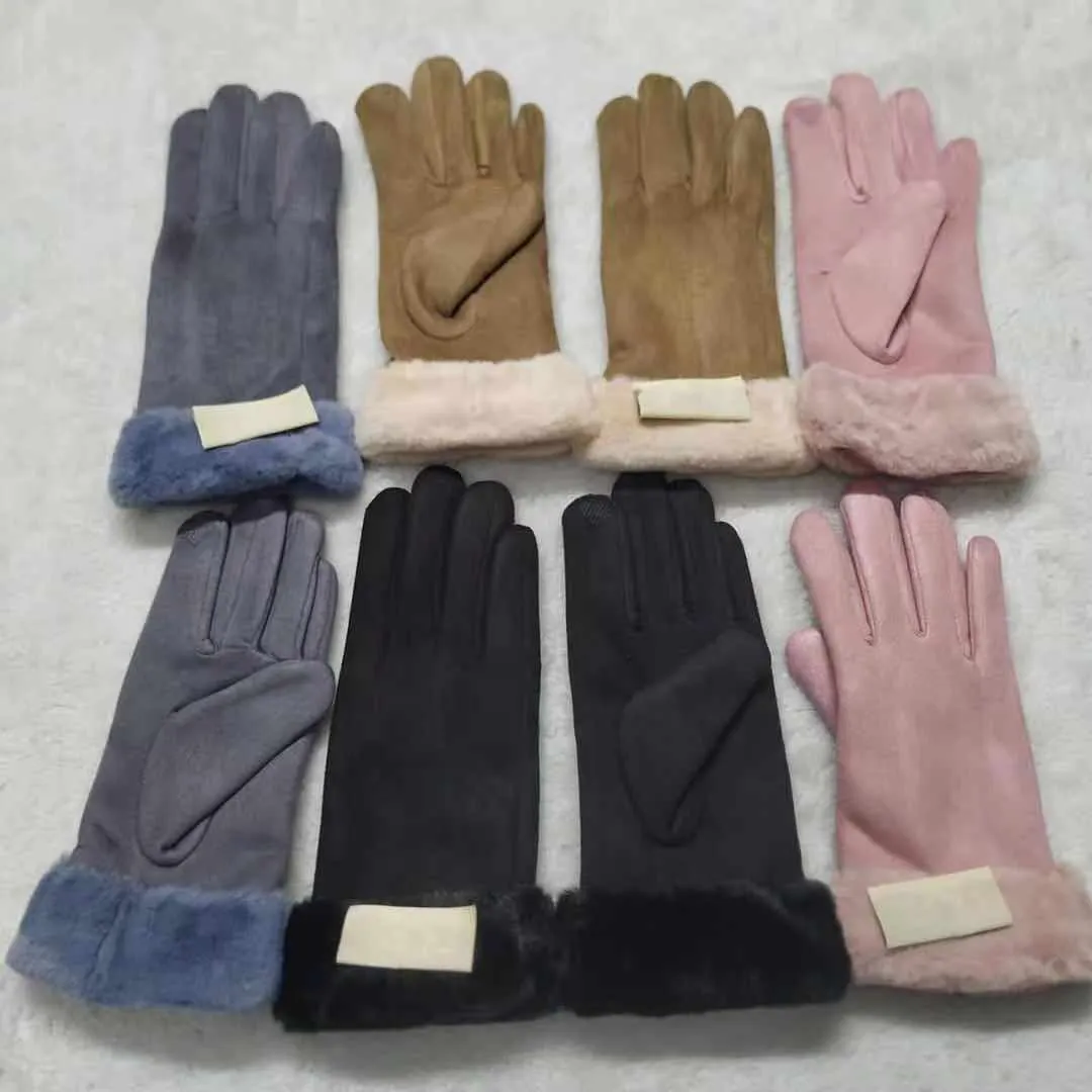 Gants européens et américains pour femmes, automne-hiver, écran tactile, avec peluche et gants chauds épais, 2564