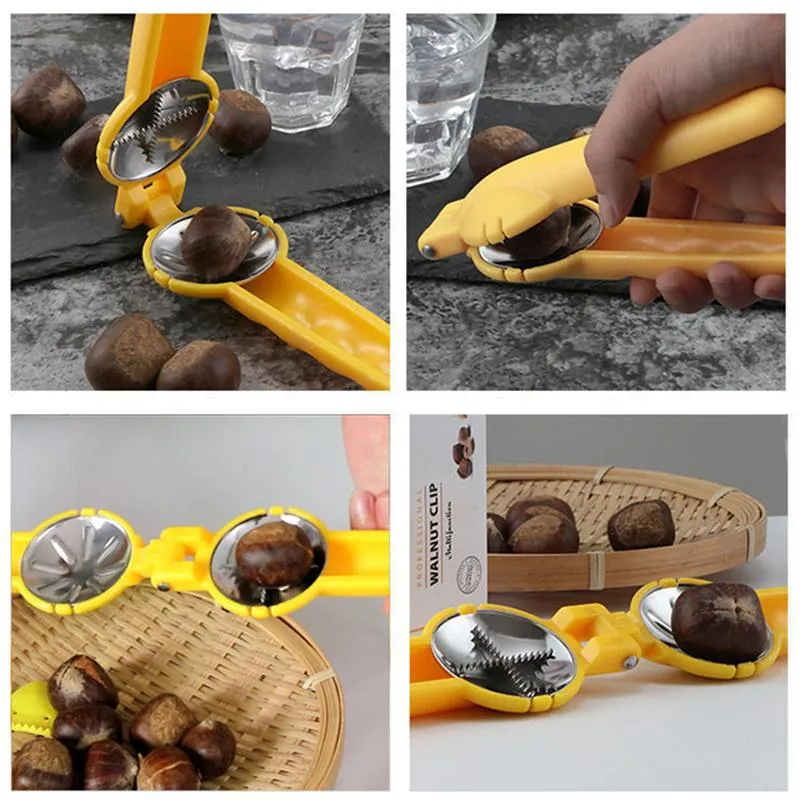 Multifunction Quick Portable Walnut Clip Kitchen Tool Nut Opener Cutter Stainless Steel Durable Pliers Metal Nutcracker Clamp Sheller JY0778