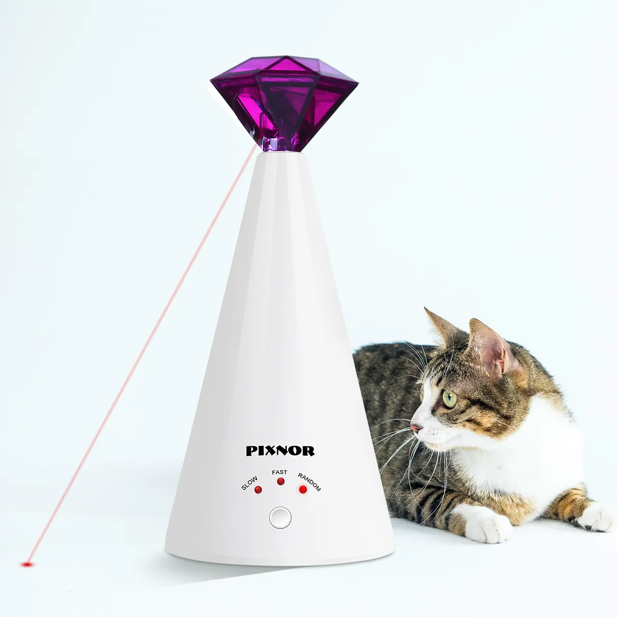 PIXNOR SMART LASER REASING ENHET Electric Toy Home Interactive Cat Justerbara 3 Hastigheter Pet Pointer Purple 2011121130470