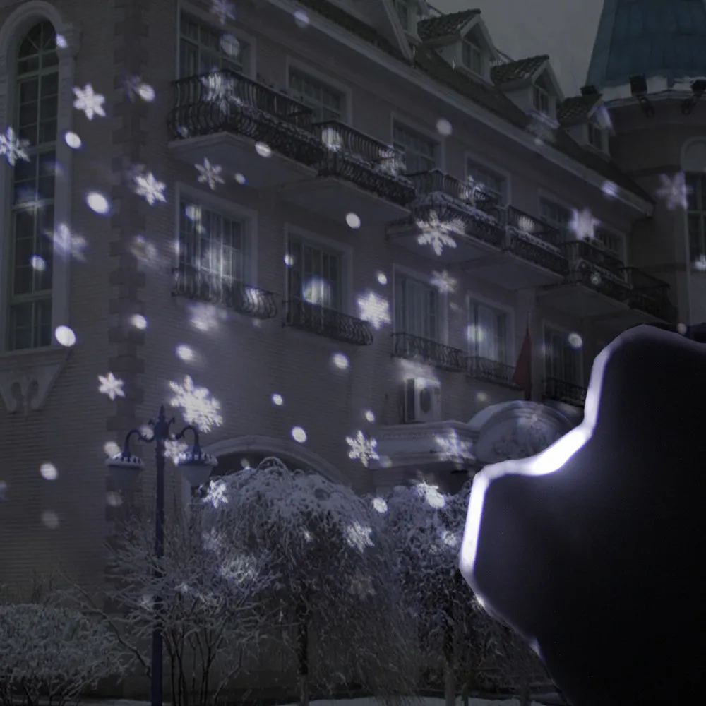 Luci proiettori a LED con nevicate, luci di proiezione scintillanti esterni illuminazione decorativa, Natale, feste, vacanze 201201