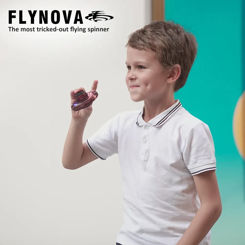 Flynova mini led UFO doigt spinner volant spinner retour gyroscope enfants jouet enfant cadeau de noël soucoupe extérieure Drone gaming LJ20124899541