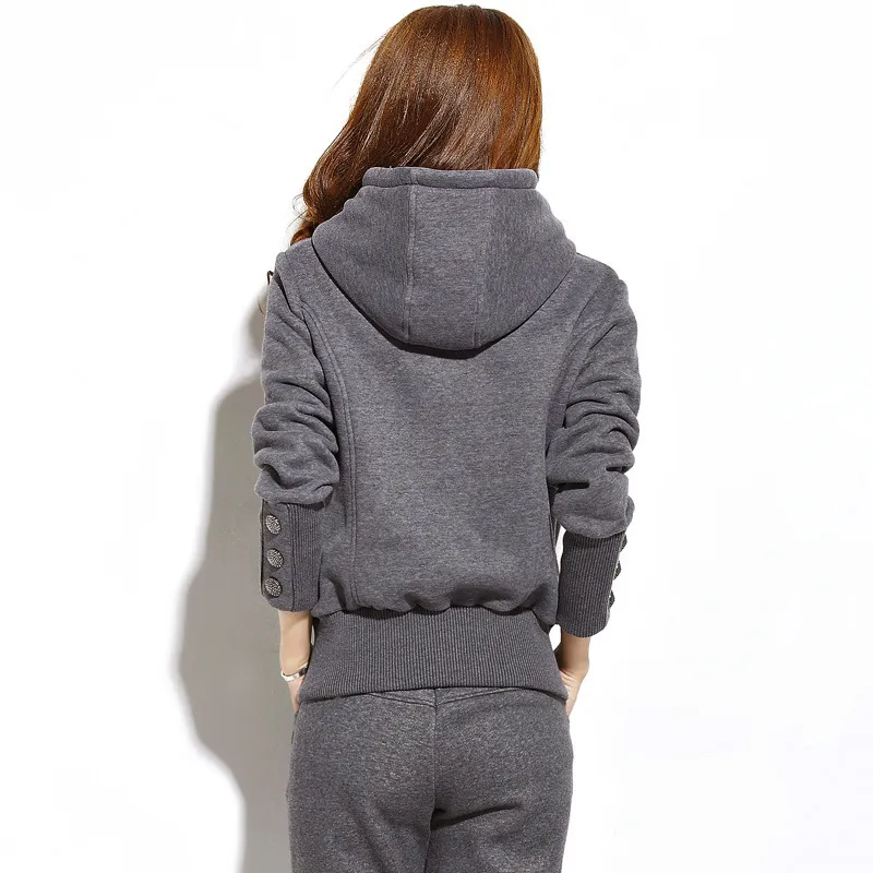 Conjuntos das Mulheres Outono Mulheres Mulheres Hoodie Calças Definir Zíper Tracksuit Suéter Calças Sportswear Tracksuit Ternits 201028