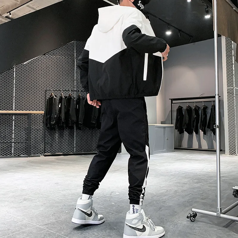 TRABALHOS MENINOS DOPT Patchwork Hip Hop Casual Sets Men Style Corean Sets Roupas Men Streetwear Fitness Macho Machone 220905
