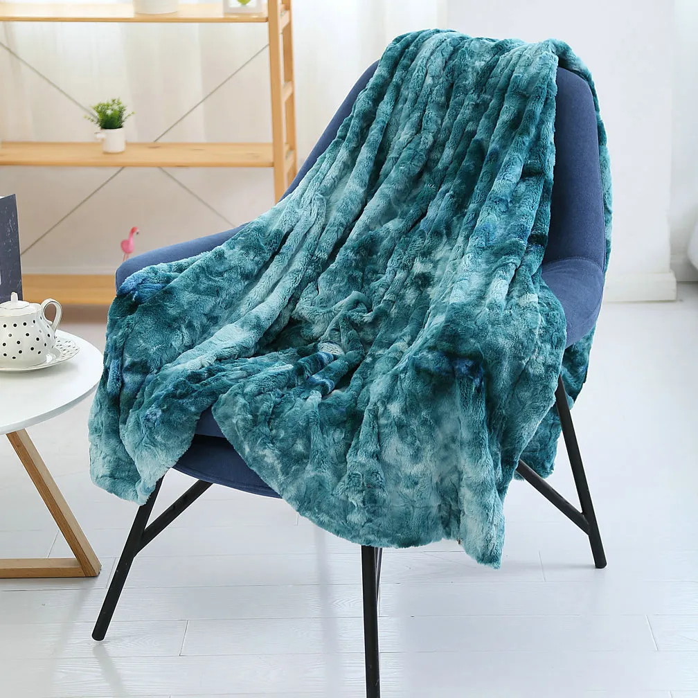 Faux Fur Throw Blanket Hypoallergenic Blanket for Bed Couch Super Soft Light Weight Luxurious Cozy Warm Fluffy Plush Blanket299J