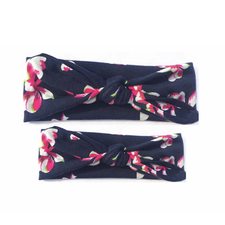 Girl Baby Parent-child Floral Printing Turban Twist Headband Head Wrap Twisted Knot Soft Hair Band Headbands Headwrap