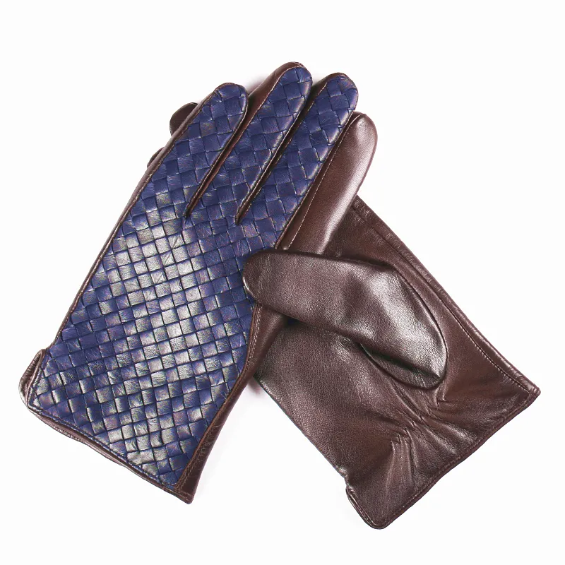 GOURS Winter heren echt lederen handschoenen Echt geitenleer Handgeweven vingerhandschoenen Nieuwe collectie Modemerk Warme wanten GSM01241l