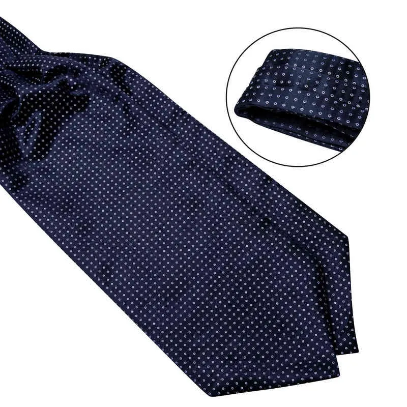Luxury Men's Vintage Paisley Floral Formal Cravatta Ascot Tie Self British Style Gentleman Cravatta di seta la festa nuziale DiBanGu Y1229