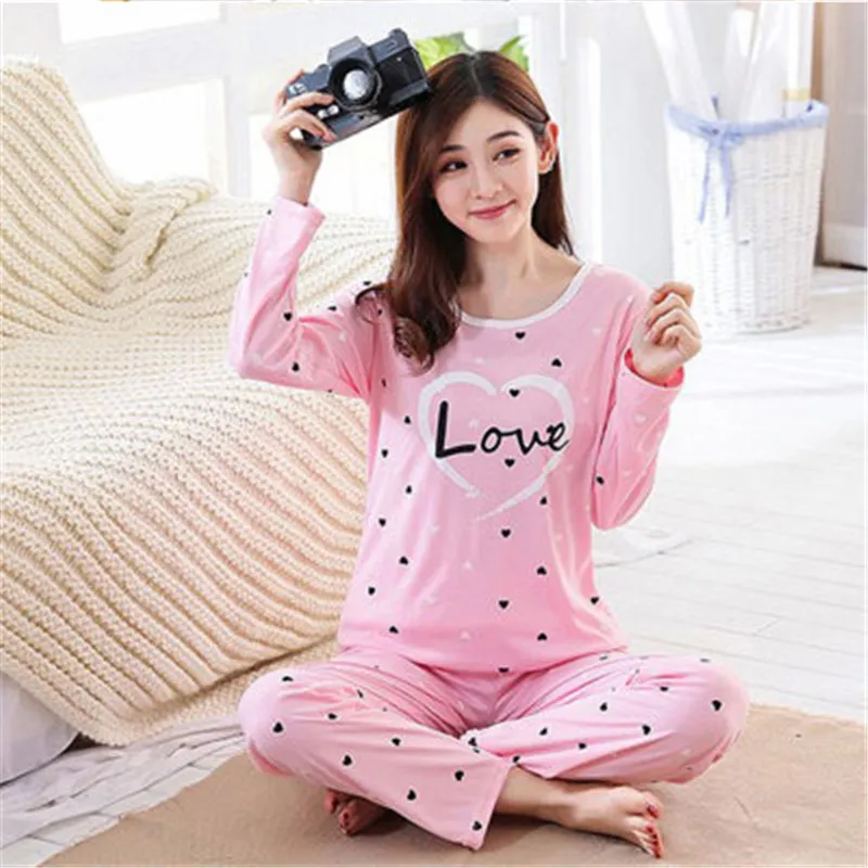 New Women Pajamas Suits Lovely Home Suit Sleepwear Short Sleeve Pyjamas Comfortable Girl Spring And Summer Colthing LJ200822