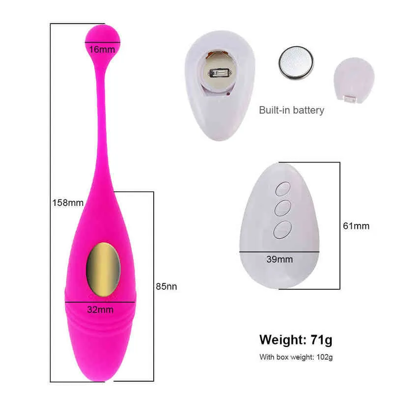 NXY Vibrateurs Vagin Ball Vibrateur Télécommande Sans Fil G Spot Vibrant Amour Oeuf Sex Toy pour Femmes Adulte Anal Jouet Femelle Masturbateur 0105