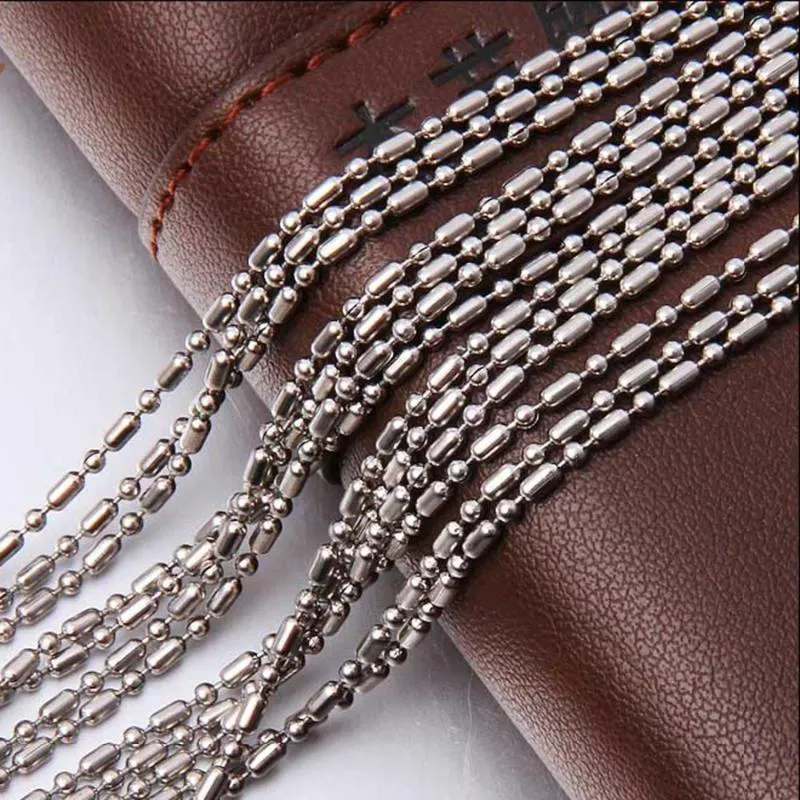 Collier de perle en acier inoxydable chaînes de liaison en vrac perles de balle en métal Colliers de chaîne liés Femmes pour la fabrication de bijoux1211l