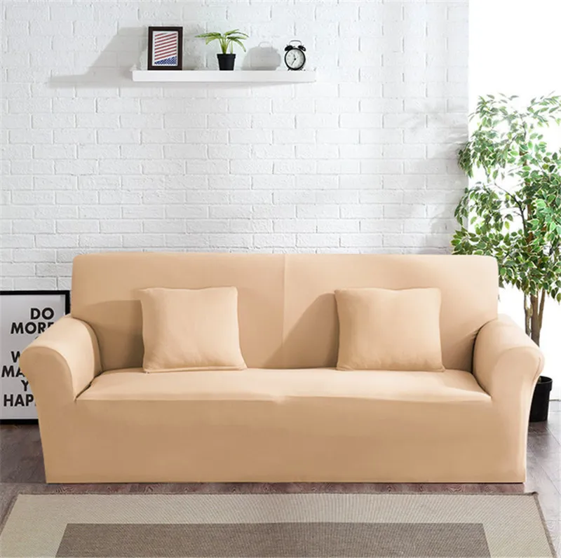 Fundas de sofá elásticas lisas para sala de estar, funda de sofá de esquina en forma de L, fundas para muebles LJ201216