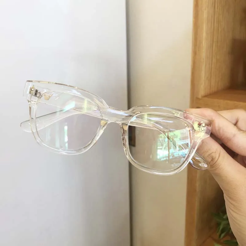 Vintage lunettes cadre hommes femmes épais carré lunettes transparentes lunettes teinte claire lentille personnalisée lentille asphérique pochromique P2759