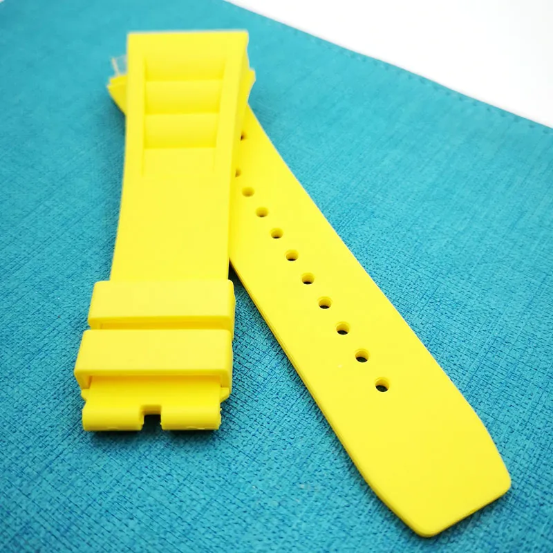 Correa de caucho para reloj amarillo de 25 mm para RM011 RM 50-03 RM50-01297E