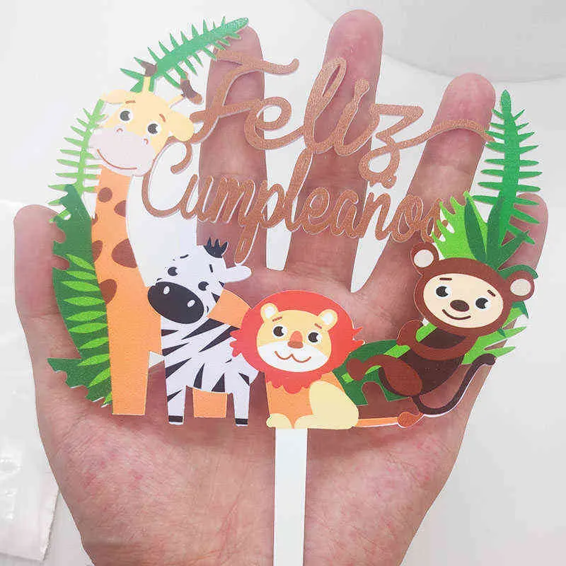 8шт / набор сафари животных торт топпер украшения игрушки с джунглями джунглей джунглей джунглей джунглей джунгли