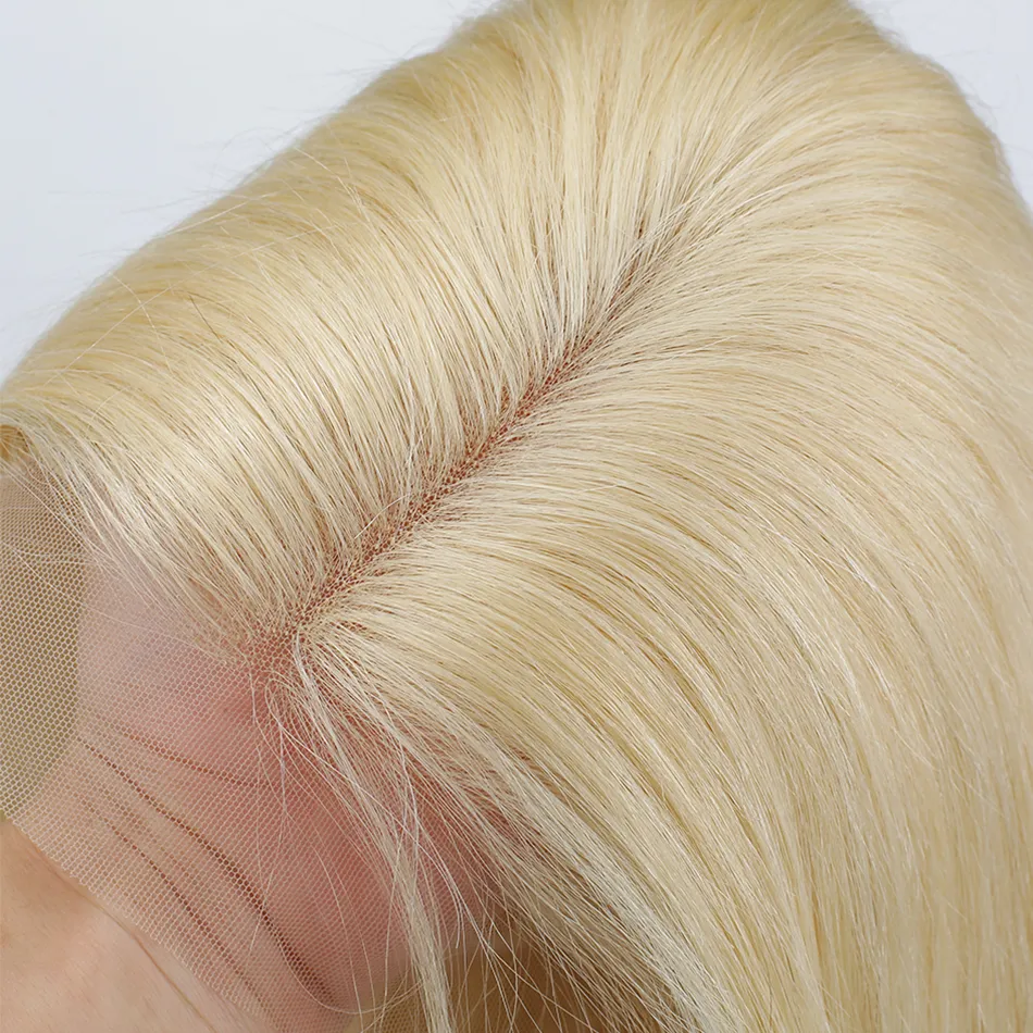 613 perruque avant en dentelle courte Bob perruque miel blond perruques de cheveux humains Remy droite pré plumée cheveux brésiliens frontale perruque95048138980659