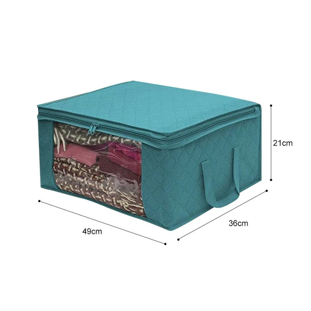 3 шт. Нетканые пакеты для хранения Dampproof Anti -Flomplable Foldable Одеяная одеяла для хранения молнии шкаф о шкафной одежде коробка организатора y200714