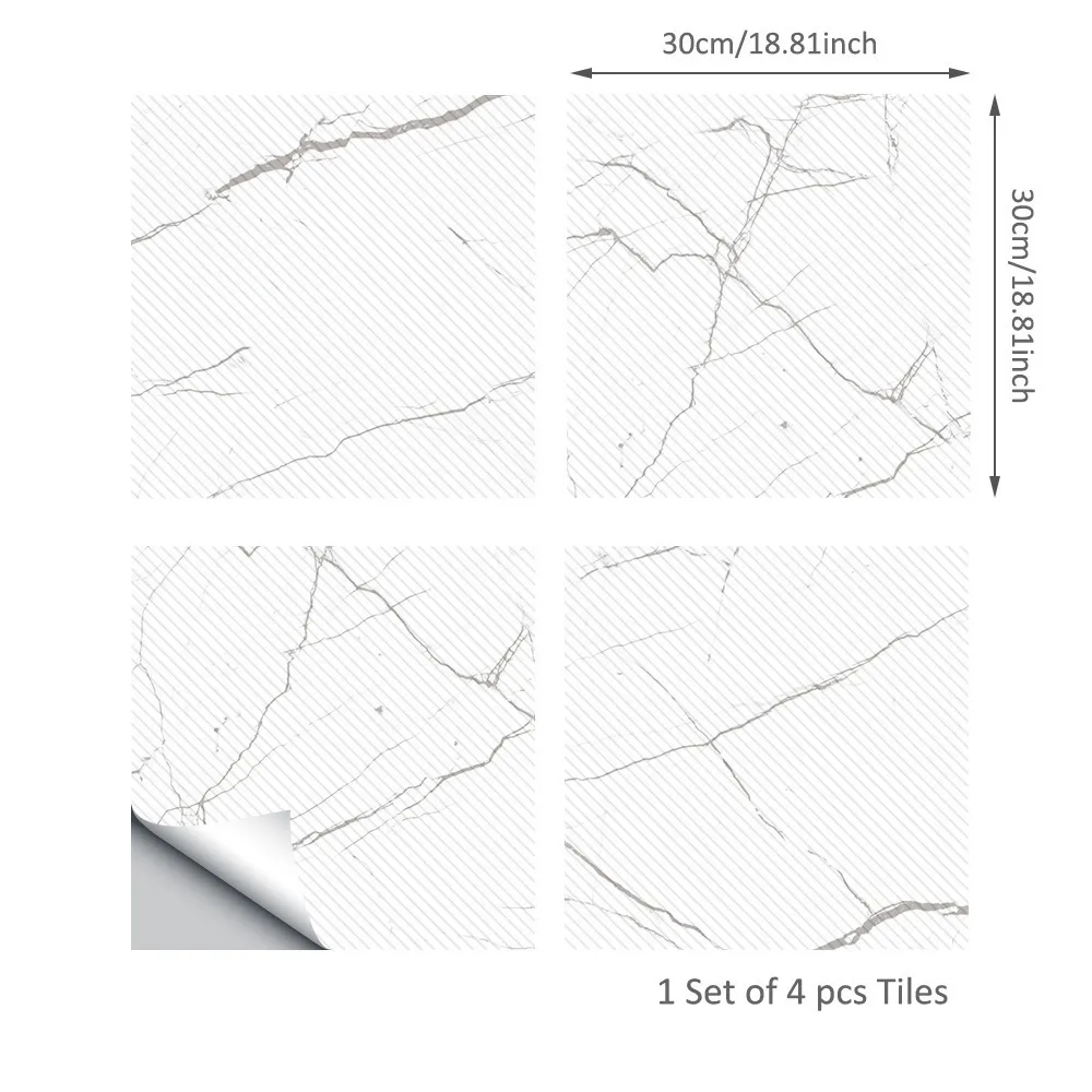 Funlife Adesivi piastrelle pavimenti in marmo biancoPiastrelle pavimenti autoadesive impermeabili Ristrutturazione della casa Soggiorno Cucina Arredamento il bagno T200601