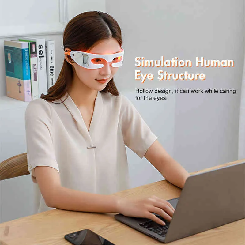 3D LED luminothérapie yeux masque masseur chauffage SPA Vibration visage sac pour les yeux élimination des rides soulagement de la fatigue dispositif de beauté 2112318779433