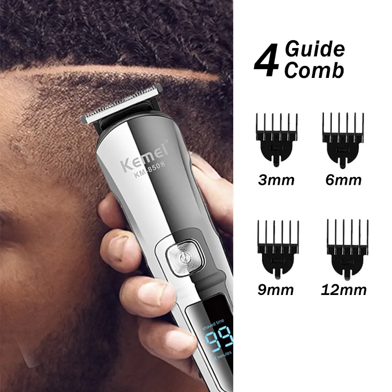 Kemei Professional Hair Trimmer Waterdicht 6 in 1 Clipper Elektrisch Snijmachine Beard Trimer Body Men Cut 220216