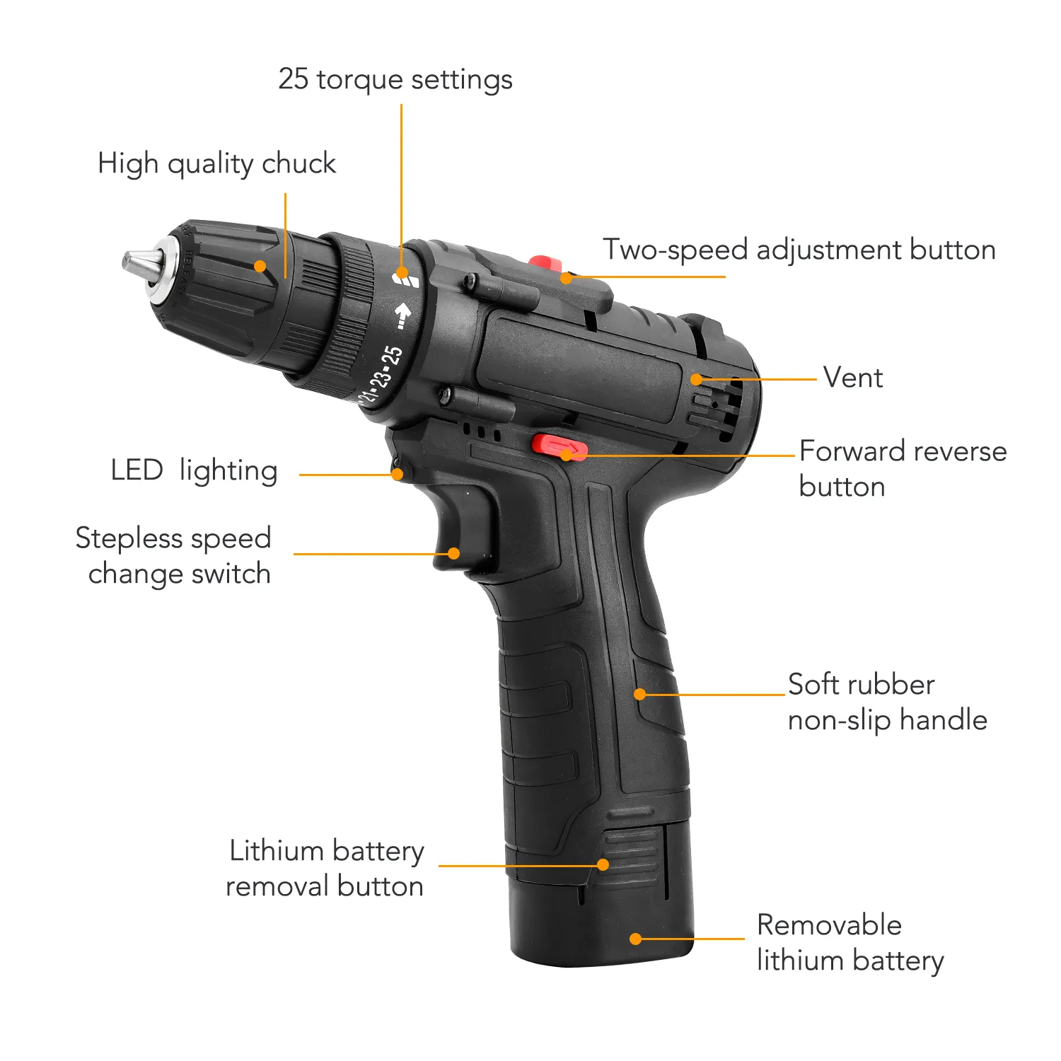 18V Electric Impact Cordless Drill High-power Lithium Battery Wireless Rechargeable Hand Drills Home DIY Electric Screwdriver 201225