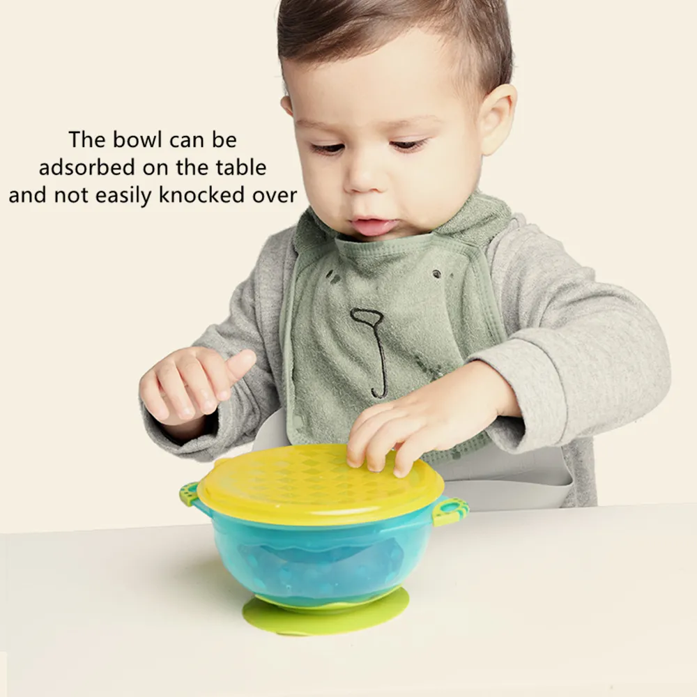 bc babycare baby吸着摂食ボウルセットベビー幼児のスナックフルーツ学習テーブルウェアトレーニング料理ボウルwith cover lj201221