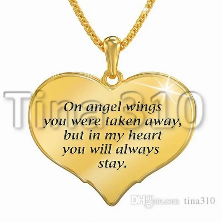 NEW Angel Wing Pendant Necklace lady Heart Pendant Necklace Alloy necklace jewelry party gift T500322