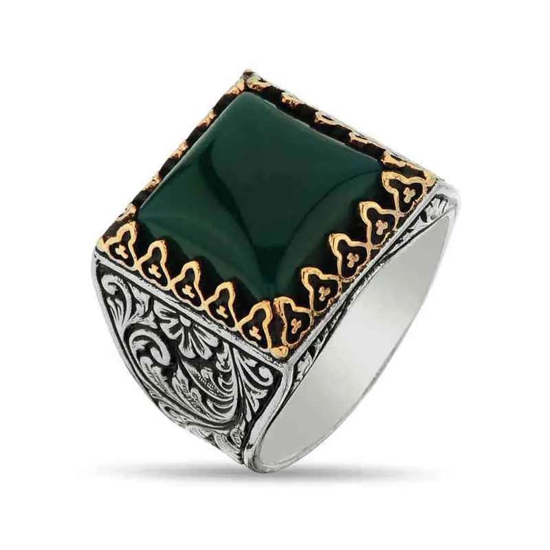 30 стилей, винтажное турецкое кольцо с печаткой ручной работы для мужчин и женщин, цвет древнего серебра, черный оникс, кольца в стиле панк, религиозные украшения239D