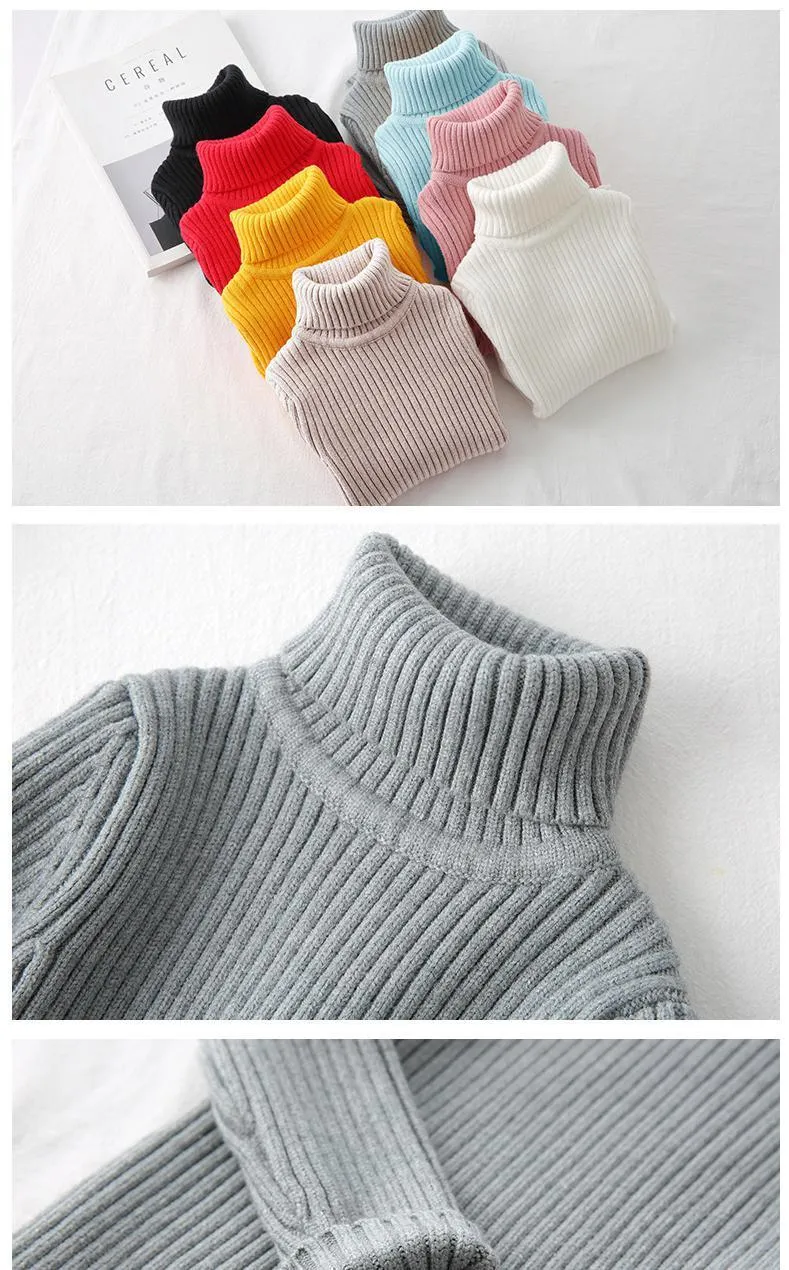 Teeange Mädchen Rollkragenpullover Kleidung gerippt solide Baby Mädchen Kinder tragen für Mädchen Pullover Pullover Kleinkind Jungen Strickwaren Tops 201109