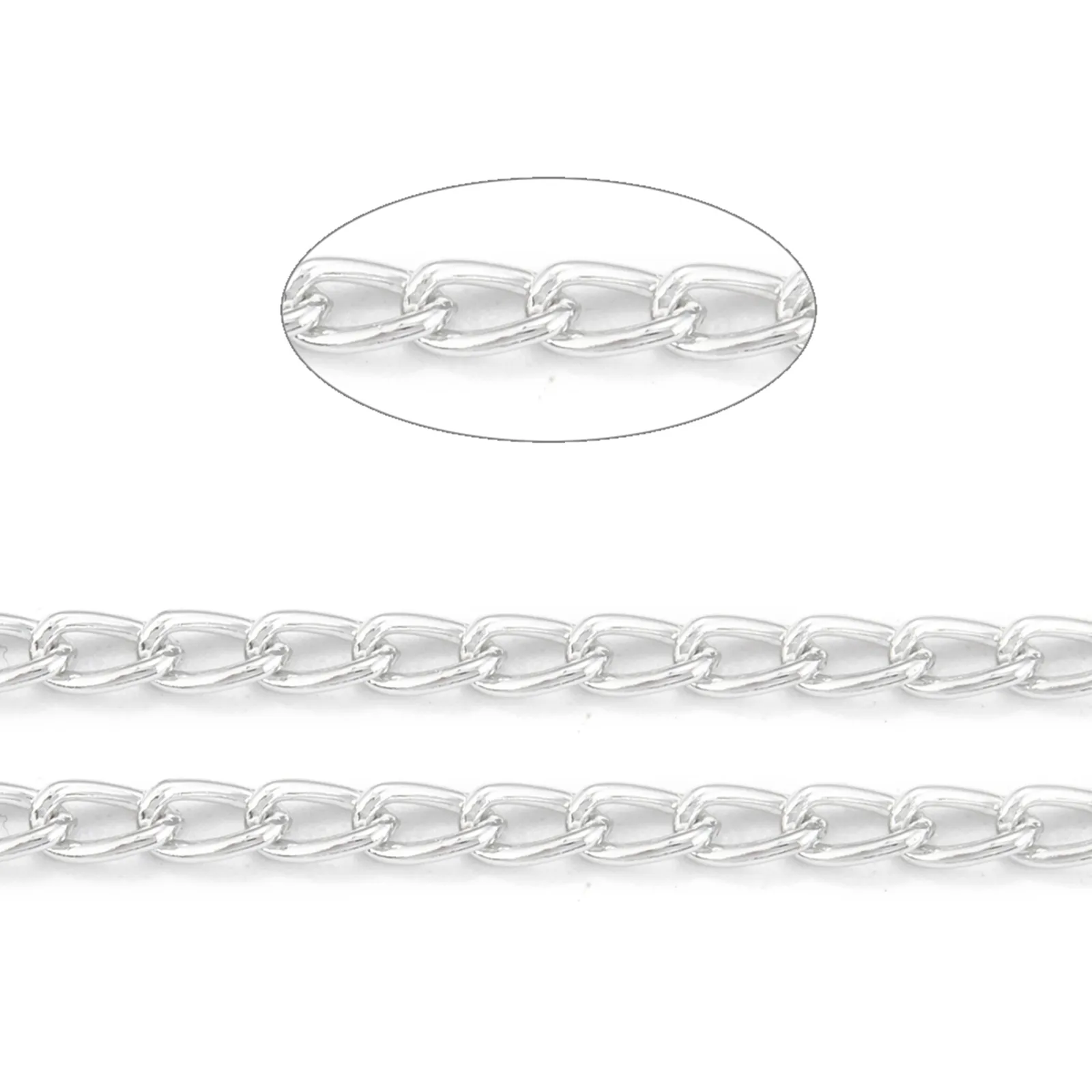 100 mroll aluminium ed kettes zilveren kleur vergulde ketting stoep kettingen bulk voor armbanden open link voor doe -het -zelf sieraden 3306399