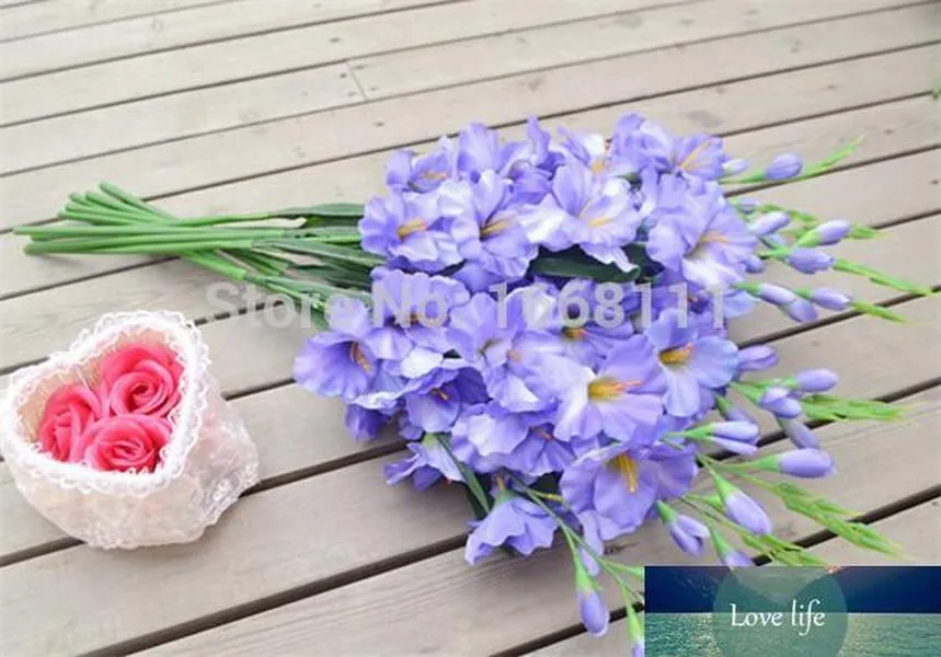 Whole-80cm flor de gladíolo de seda 7 cabeças peça espada falsa lírio para peças centrais de festa de casamento decorativa artificial fl2551