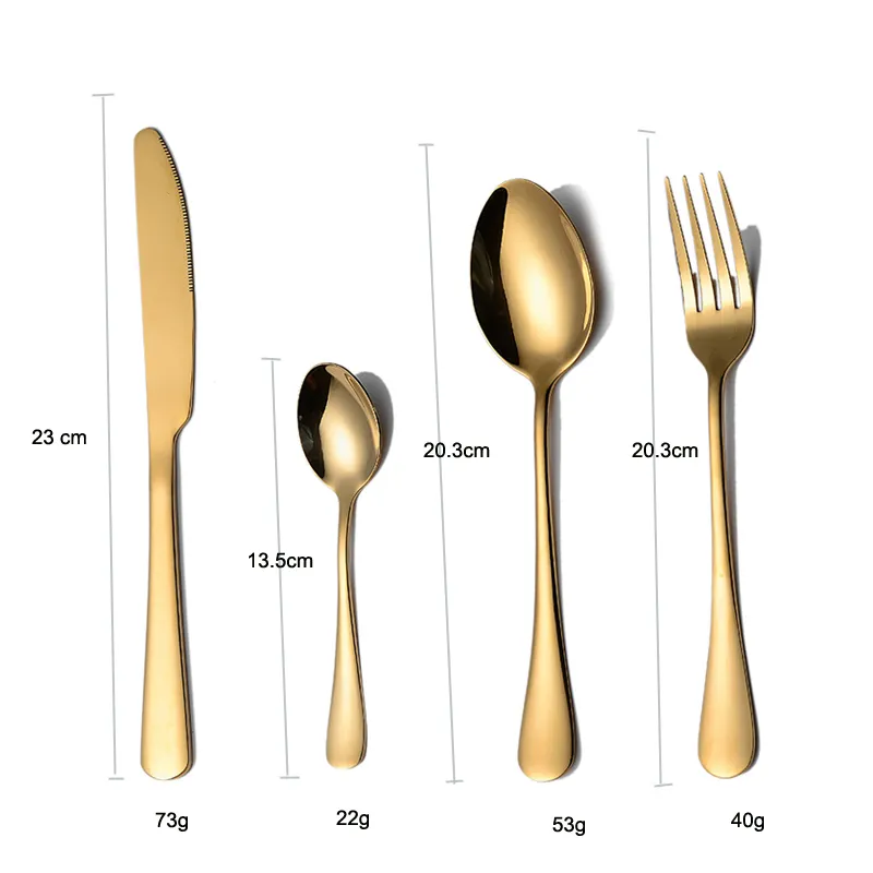 TABELWELLWARE MIDING SET Kitchen Table Bevis Guldkotlar Set Rostfritt stål Cutlery Gift Set Spoon and Fork Drop 202468