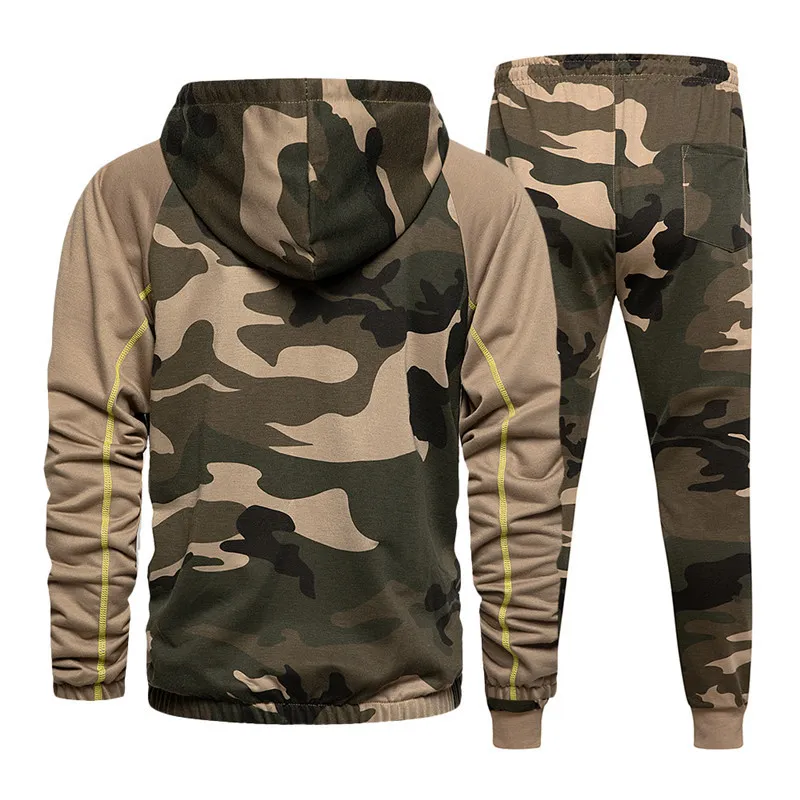 Sets Tracksuit Men Hooded Sweatshirt+pants Pullover Hoodie Sportwear Suit Male Camouflage Joggers Winter Sets Clothes 201123