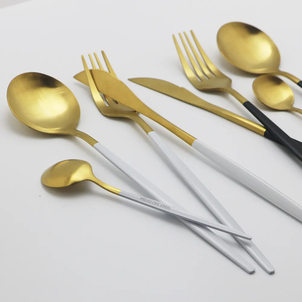 16-24Pcs-White-Gold-Matte-Dinnerware-Set-Stainless-Steel-Knife-Fork-Spoon-Dinner-Set-Kitchen-Cutlery (2)