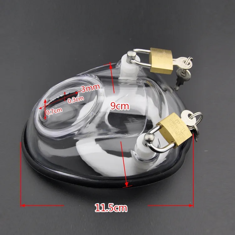 Male Cock Penis Cages Ring Adult Game 2 Locks Device Penis Cages Bdsm Toys Men Cock Lock Belt Sex Toy Y1907139749878