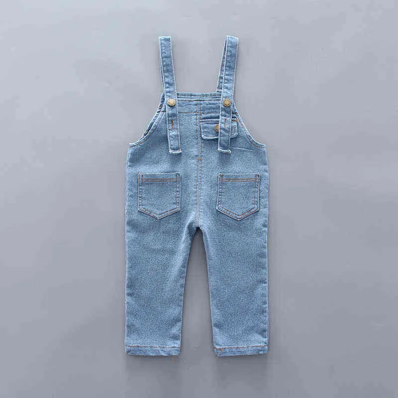 Wiosna Jesień Dzieci Bawełniane Ubrania Baby Girls Garnitur Fot Kapturem Dżinsowe Spodnie Bib 2 sztuk / Ustawia Kid Fashion Odzież Ustawia 211224