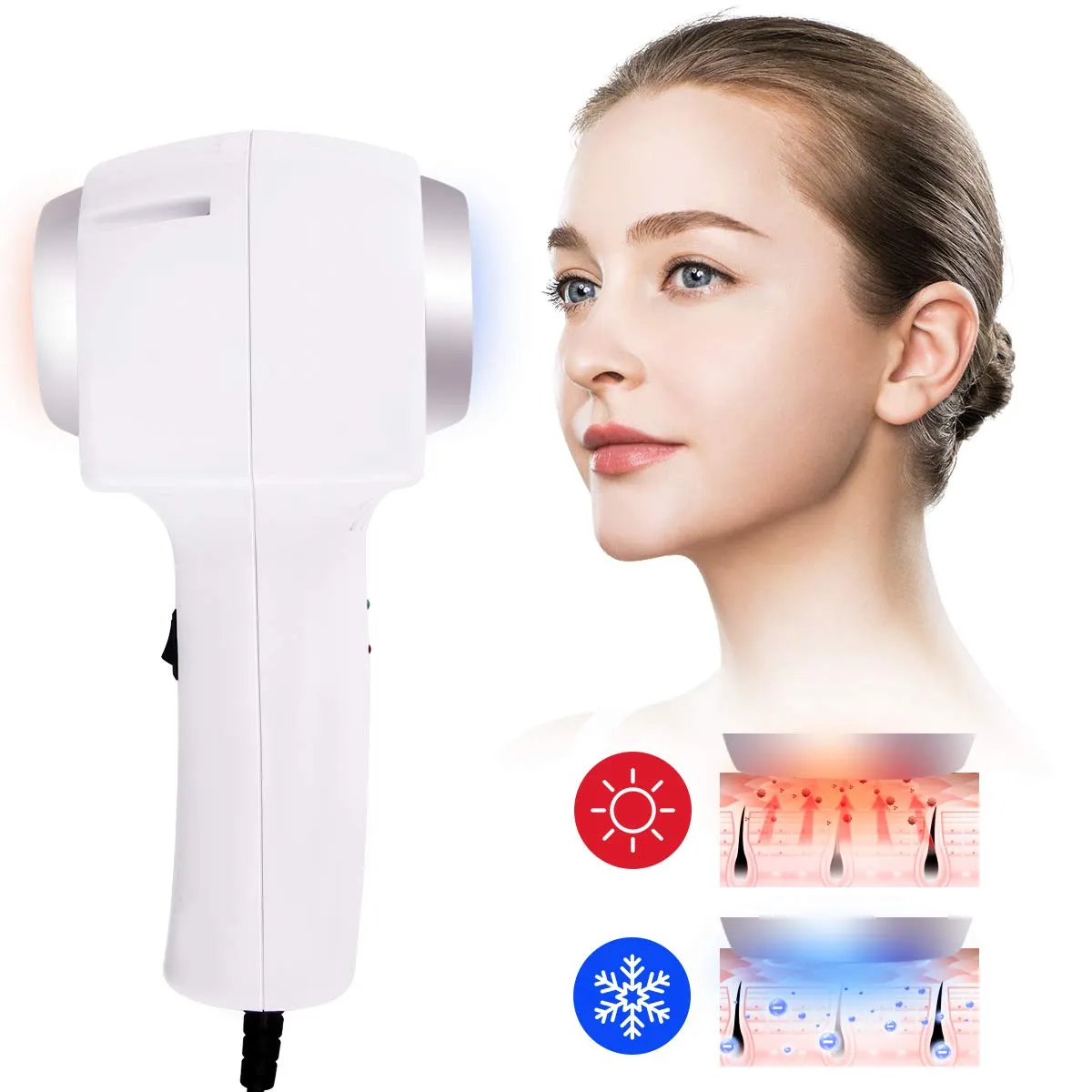 Beauty Equipment 5-in-1-Diamant-Dermabrasion mit Schrubber Diamant-Dermabrasions-Ultraschall-Hautwäscher Heiß-Kalt-Hammer-Mikrodermabrasionsmaschine