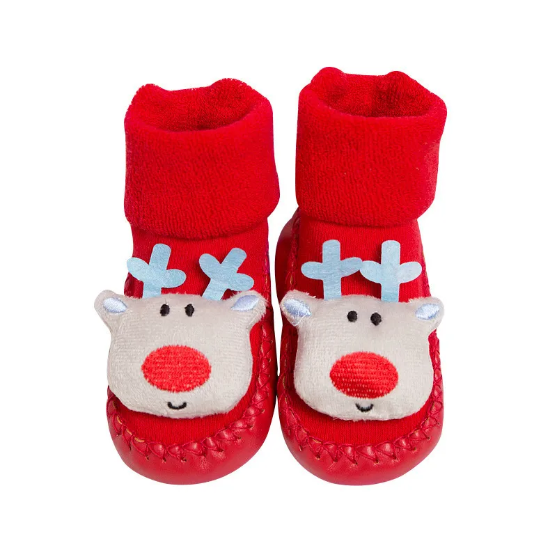 Merry Christmas Socks Kids Baby Boys Girls Knitted Warm Socks Santa Autumn Winter Knitted Warm Socks Year Decor Sock LJ201216