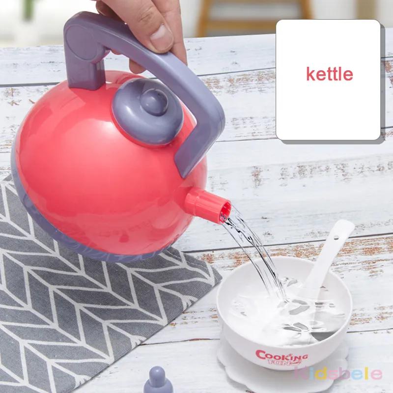 Kids Kitch Kitchen Toys Simulation Play House Toys Mini Kitchen Cookware Pan Play Play Play لعب ألعاب LJ201211