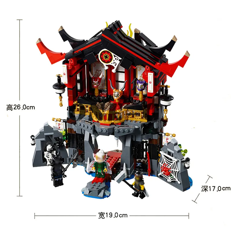 빌딩 블록 10806 Ninjago 시리즈 70643 벽돌 부활 사원이 포함되어 어린이를위한 그림 장난감 LJ200930321C
