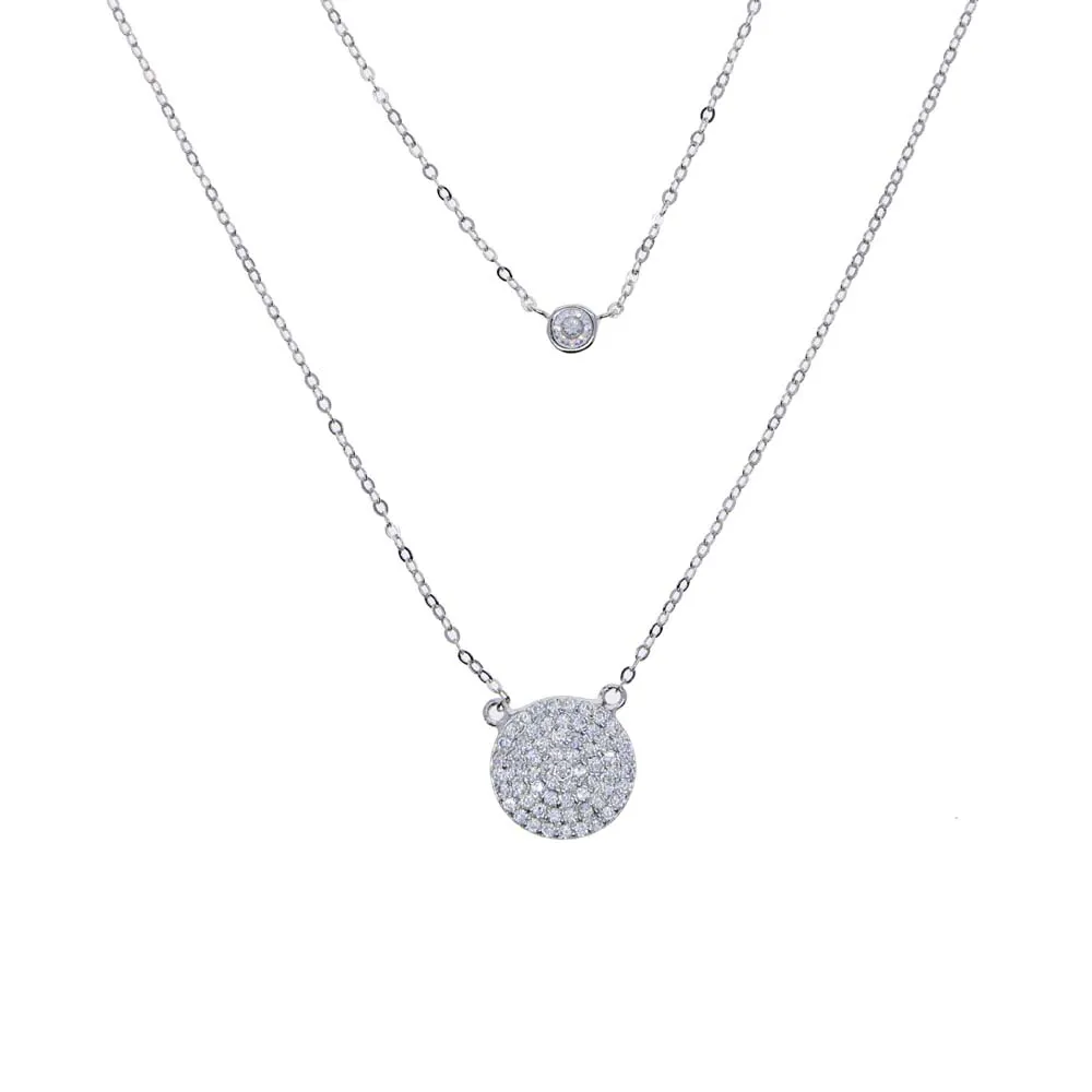 NYA 925 Sterling Silver Round Disc Pendant Dubbelskikt halsband kedja kalkon ond öga med hamsa hand fatima halsband för kvinnor228p