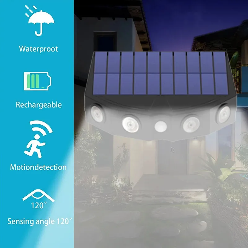 2st Pack Outdoor Solar Lamps Imitation Monitoring Design 4Led Street Light Motion Sensor Waterproof Wall Lamp för Garden Courtyar281y