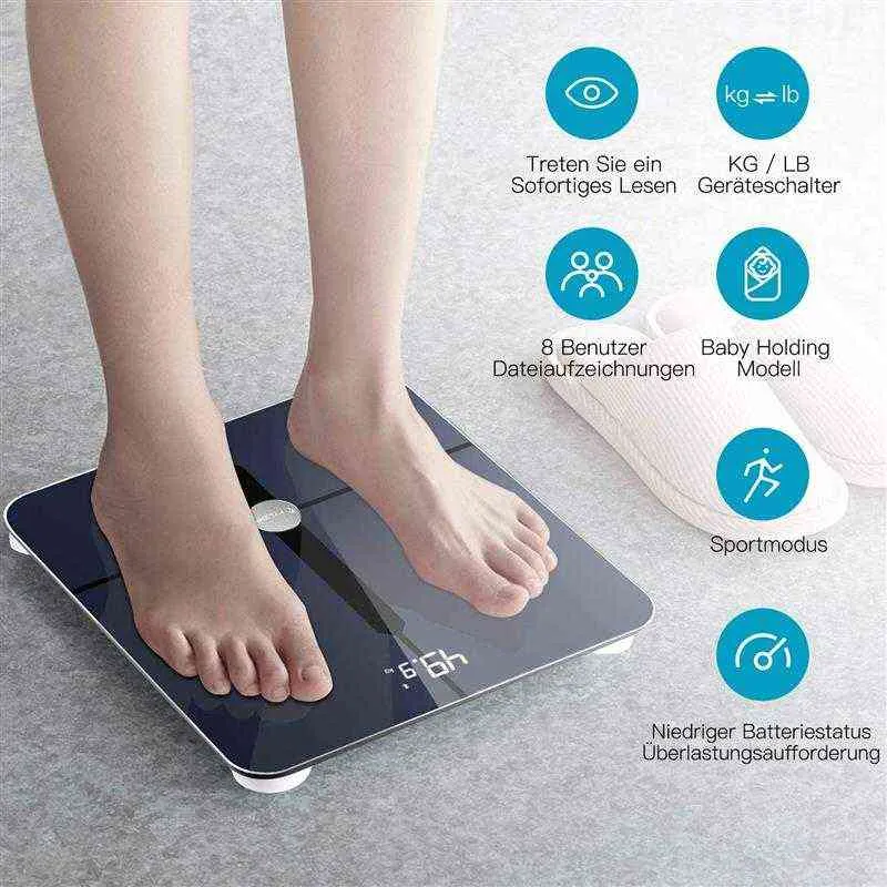 Peso del grasso corporeo Bluetooth Peso personale digitale Analisi del corpo ITO Peso con app BMI Proteine del grasso corporeo muscolare BMR H1229