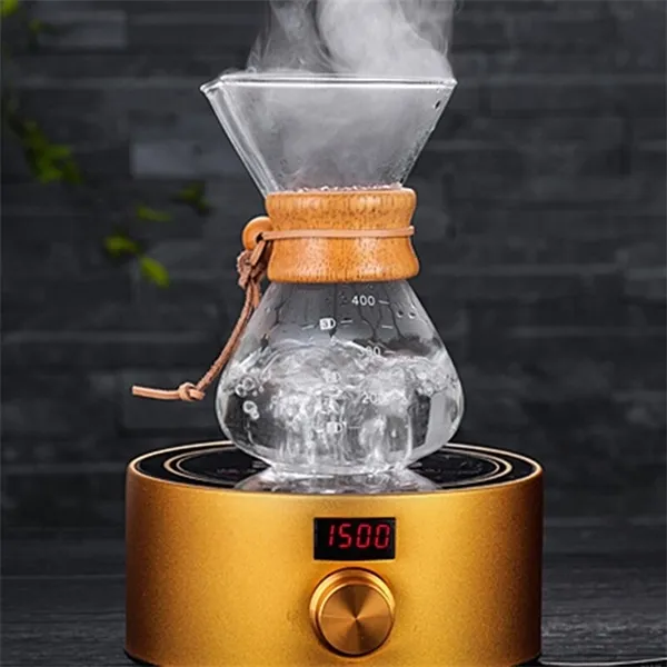 Glazen Turkse potten Hittebestendige klassieke maker Giet over koffiezetapparaat Pot Roestvrij stalen koffiefilter C1030275L
