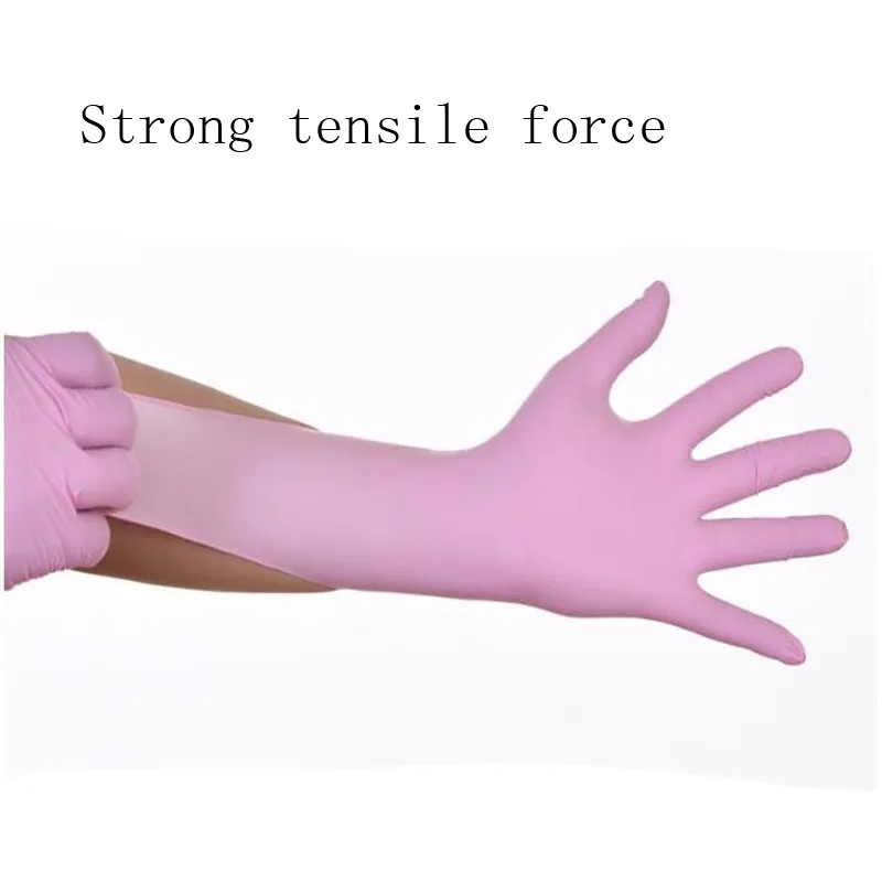 Disposable dingqing pink rubber latex gloves dental beauty catering oil-proof experimental food gloves acid and alkali resistant 2238q